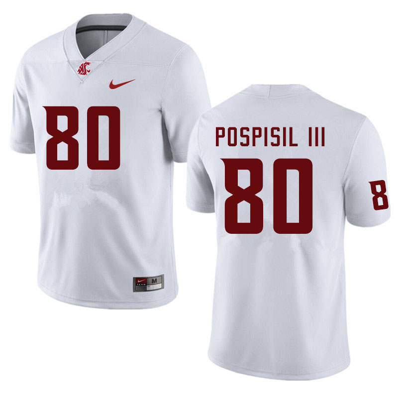 Men #80 Billy Pospisil III Washington State Cougars College Football Jerseys Sale-White